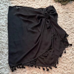 SHEIN Black Tassel Swim Sarong